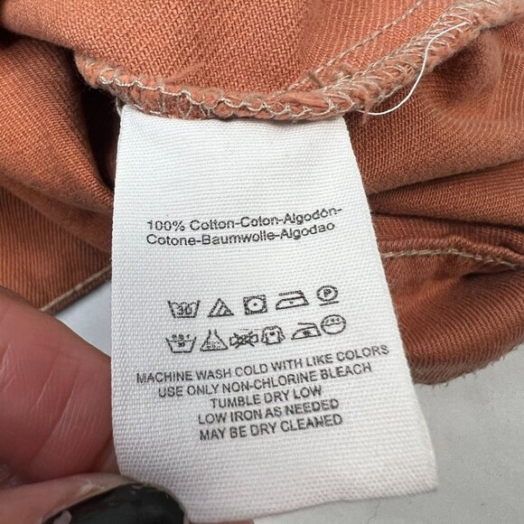 Free People Eisenhower Denim Jacket Boxy Fit Terracotta Orange Small - Picture 14 of 15